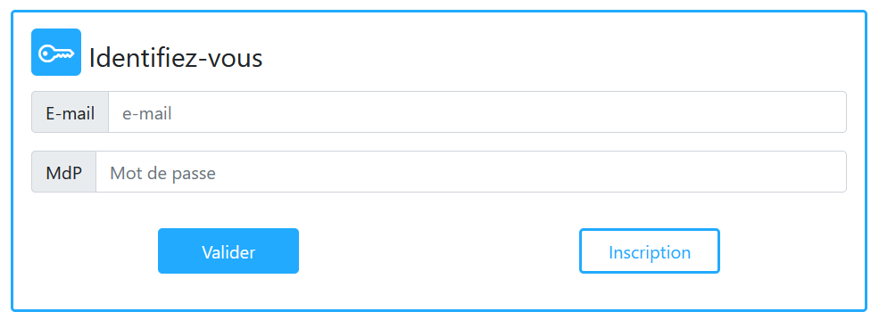 image du formulaire de connexion